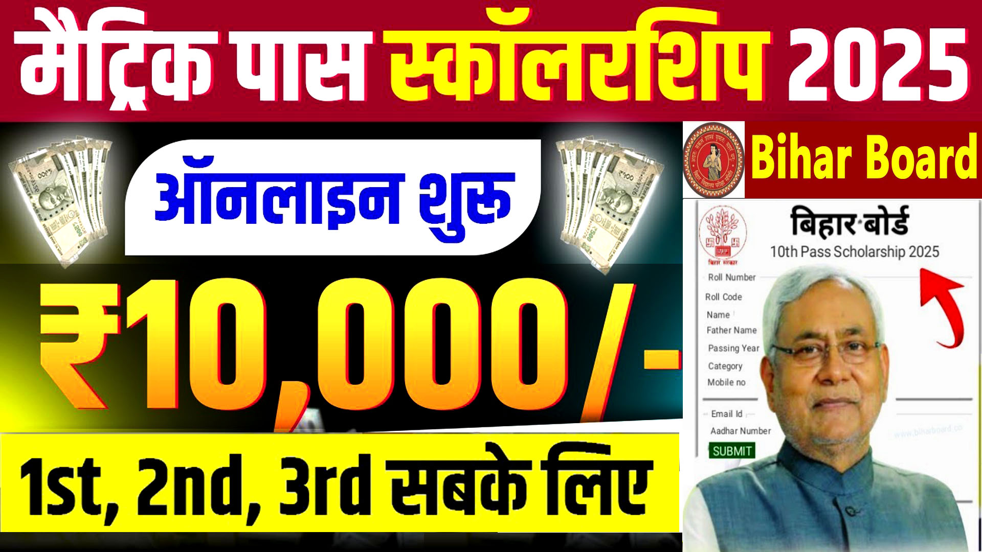 Bihar Board 10th Pass Scholarship 2025